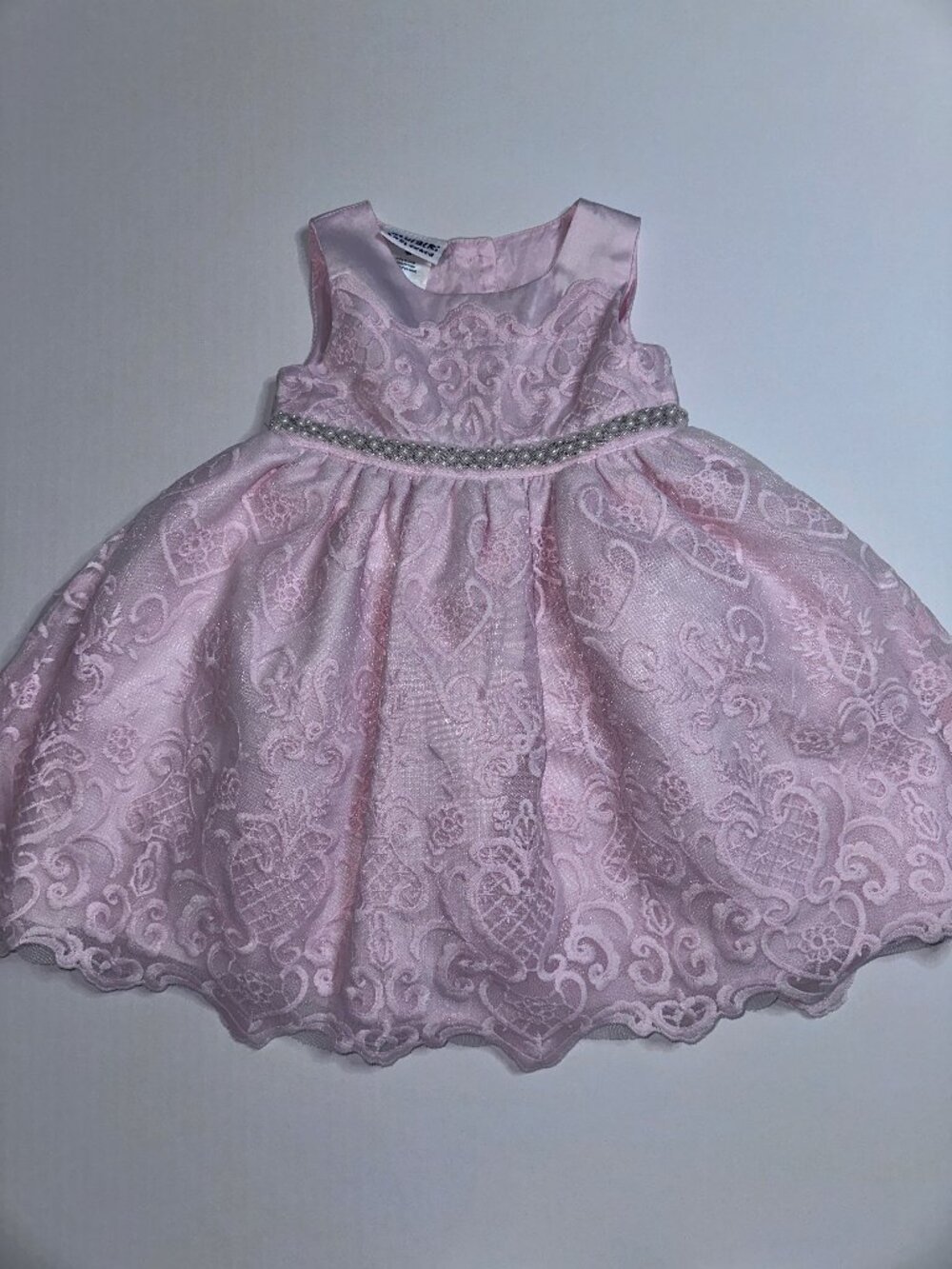 Blueberi Boulevard Pink Lace Formal Baby Dress Size 18 Mo Months Formal #590